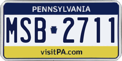 PA license plate MSB2711