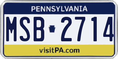PA license plate MSB2714
