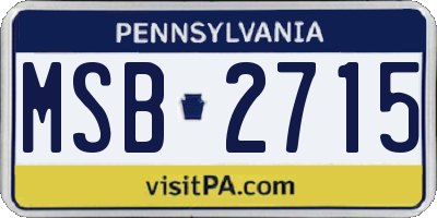 PA license plate MSB2715