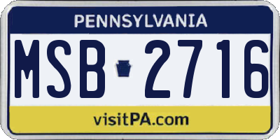 PA license plate MSB2716