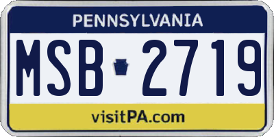 PA license plate MSB2719