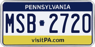 PA license plate MSB2720