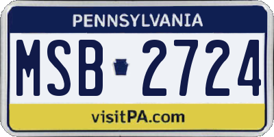 PA license plate MSB2724