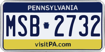 PA license plate MSB2732