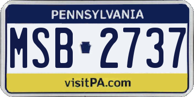PA license plate MSB2737