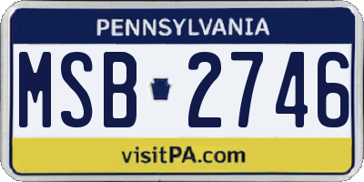 PA license plate MSB2746