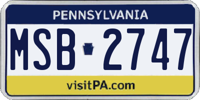 PA license plate MSB2747