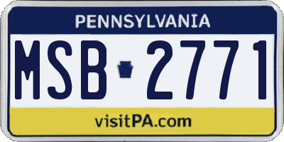 PA license plate MSB2771