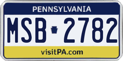 PA license plate MSB2782
