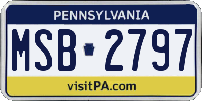 PA license plate MSB2797