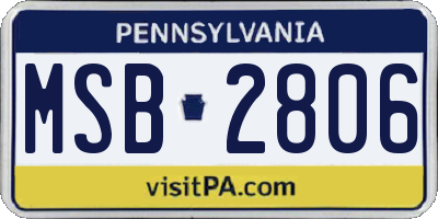 PA license plate MSB2806