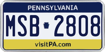 PA license plate MSB2808