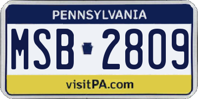 PA license plate MSB2809