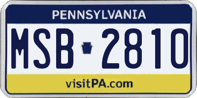 PA license plate MSB2810