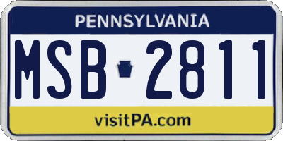 PA license plate MSB2811