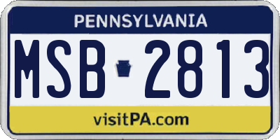 PA license plate MSB2813