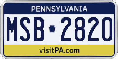 PA license plate MSB2820
