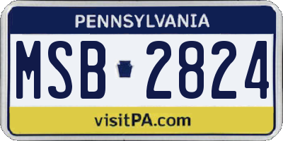 PA license plate MSB2824