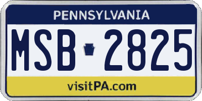 PA license plate MSB2825