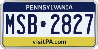 PA license plate MSB2827