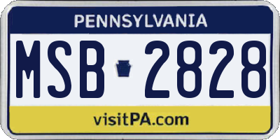 PA license plate MSB2828