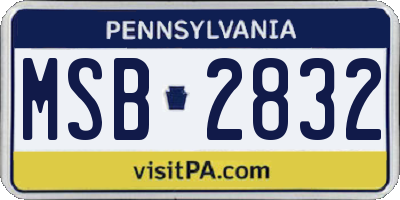 PA license plate MSB2832
