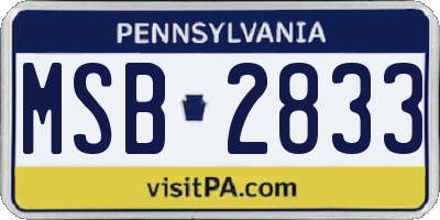 PA license plate MSB2833