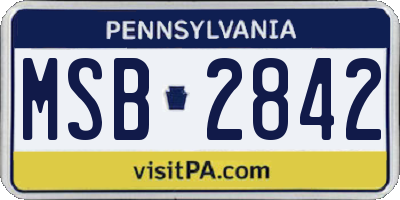PA license plate MSB2842