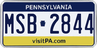 PA license plate MSB2844