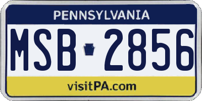 PA license plate MSB2856