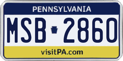 PA license plate MSB2860