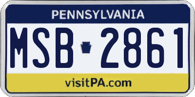 PA license plate MSB2861