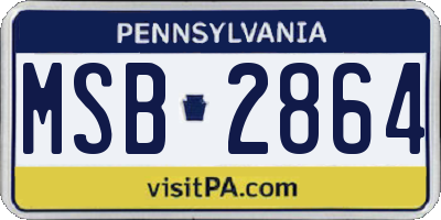 PA license plate MSB2864