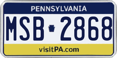 PA license plate MSB2868