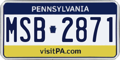 PA license plate MSB2871