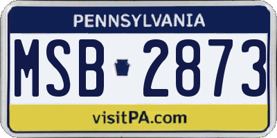 PA license plate MSB2873