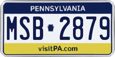 PA license plate MSB2879