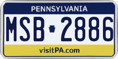PA license plate MSB2886