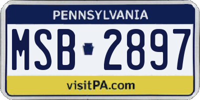 PA license plate MSB2897