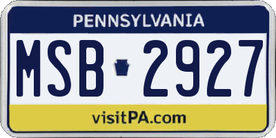 PA license plate MSB2927