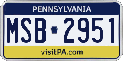 PA license plate MSB2951
