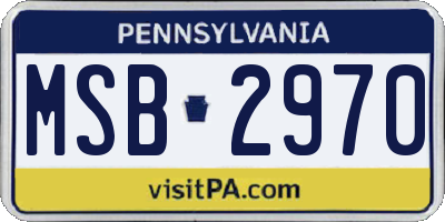 PA license plate MSB2970