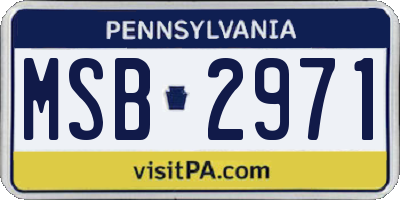 PA license plate MSB2971