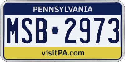 PA license plate MSB2973
