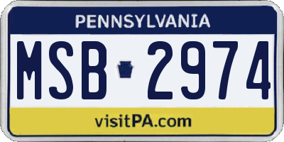 PA license plate MSB2974