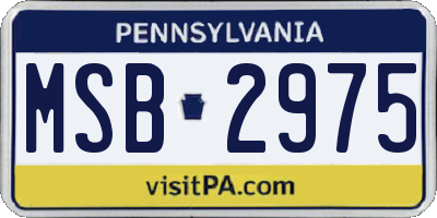PA license plate MSB2975