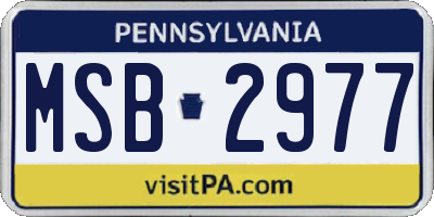 PA license plate MSB2977