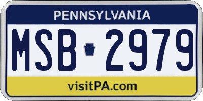 PA license plate MSB2979