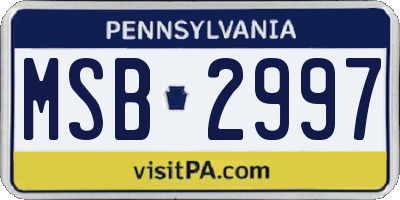 PA license plate MSB2997