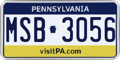 PA license plate MSB3056